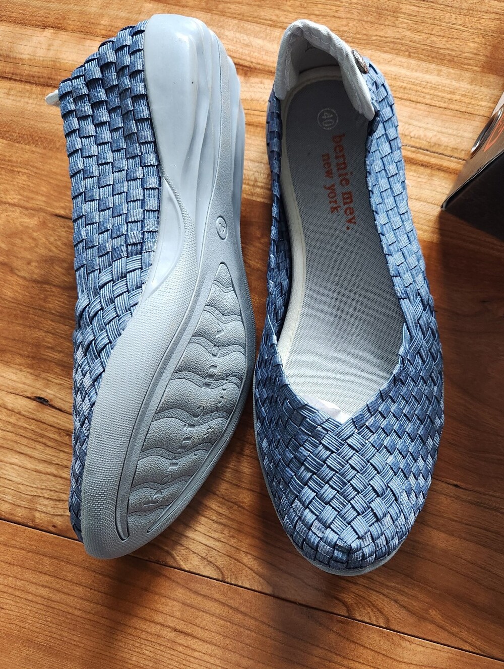 bernie mev. Women’s Woven Light Blue Slip-On Flats